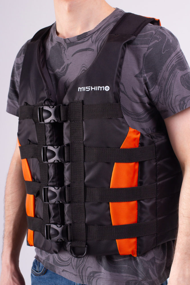 Жилет спасательный MISHIMO PRO Премиум качества Черно-оранжевый в Архангельске