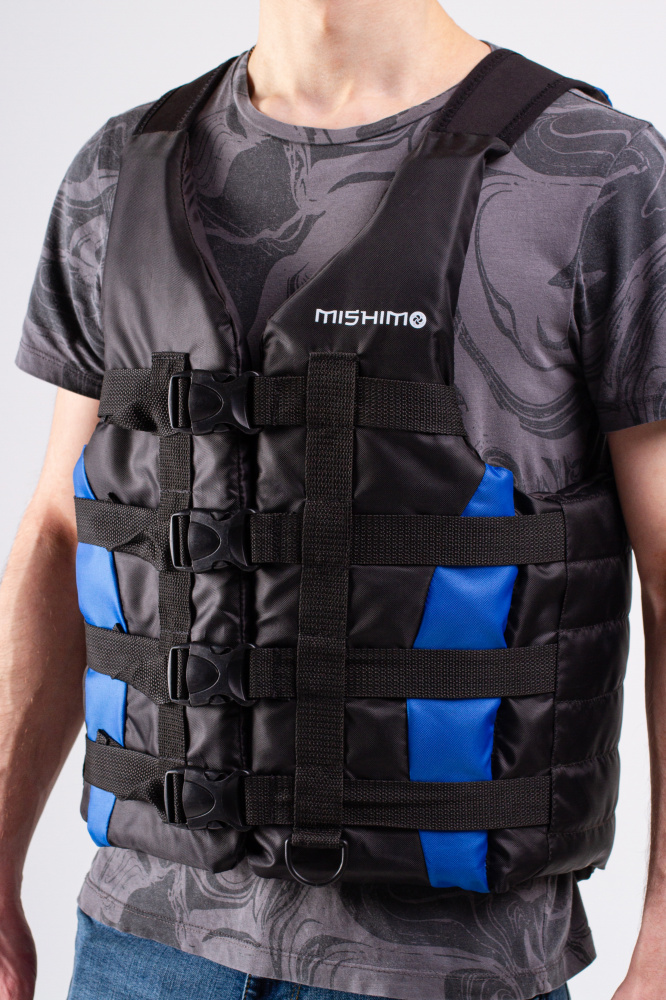 Жилет спасательный MISHIMO PRO Премиум качества Черно-синий в Архангельске