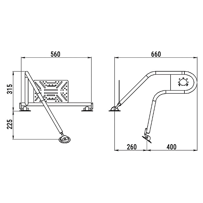 Стойка рулевая с креплением на баллон надувной лодки 25мм в Архангельске