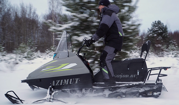 Миниснегоход Бурлак Азимут 20 л.с. , эл.запуск, реверс, тормоз гидравл, капот серый в Архангельске