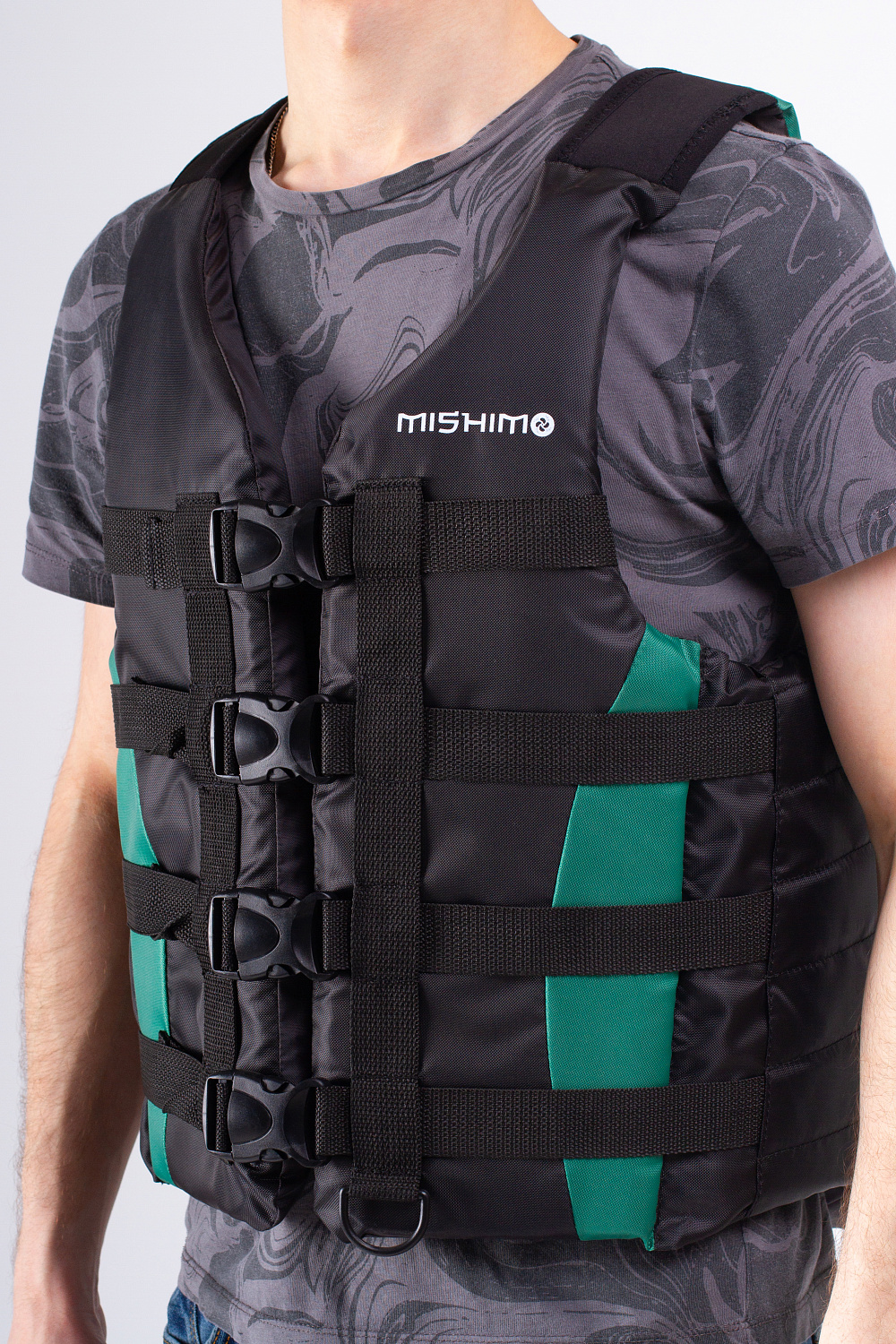 Жилет спасательный MISHIMO PRO Премиум качества Черно-зеленый в Архангельске