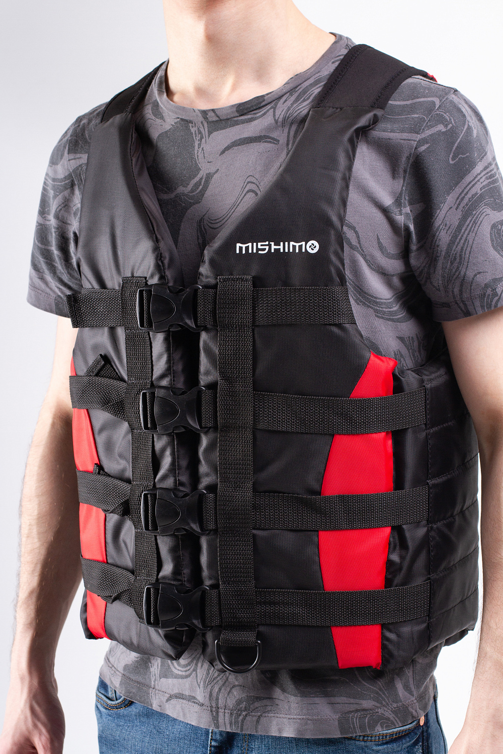 Жилет спасательный MISHIMO PRO Премиум качества Черно-красный в Архангельске